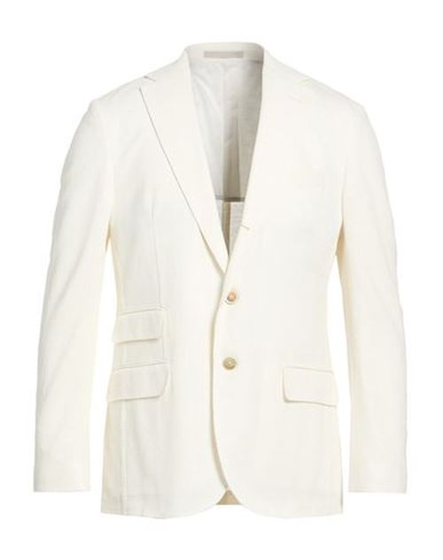 Man Blazer White Size 40 Linen, Cotton