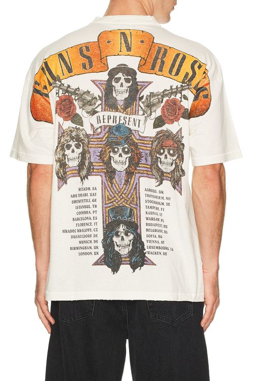 REPRESENT x Guns N' Roses Tour T-Shirt in Flat White - White. M also in S, L, XL/1X