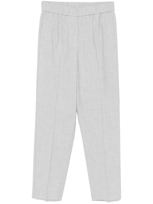 Beaded-trim trousers - Grey