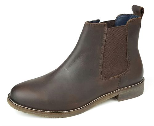 Frank James Aintree Ladies Leather Pull On Chelsea Boots - Black / Black