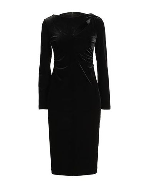 Woman Midi dress Black Size M Polyester, Elastane