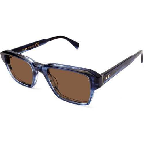 XLAB Unisex XLAB Ios Gafas de sol Acetato Azul Marrón Cuadrada Polarizado