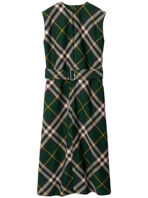 NovaCheck wool midi dress - Green