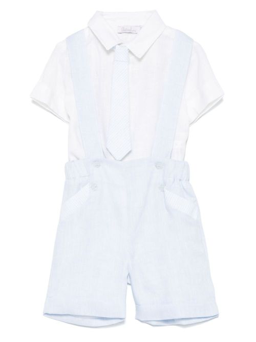 Linen romper set - White