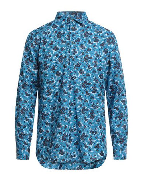 Man Shirt Azure Size 15 Cotton