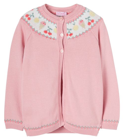 Helado intarsia cotton cardigan
