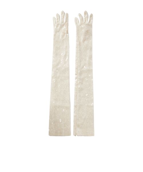 Sequined satin gloves