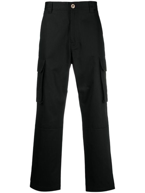 Straight-leg cargo trousers - Black