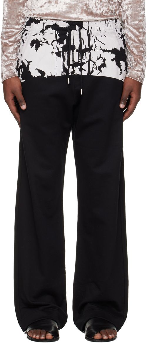 Black Printed Sweatpants