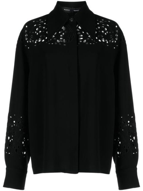 Broderie anglaise crepe shirt