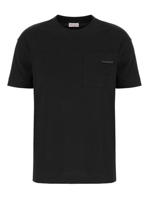 Pocket embellished T-shirt - Black