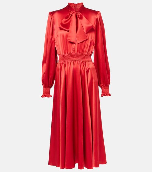 Silk satin shirt dress