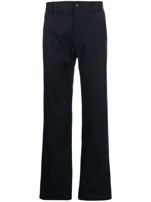 Mid-rise straight-leg trousers - Blue