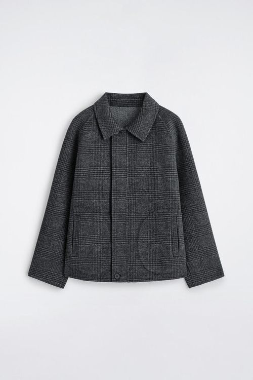 Reversible Checked / Herringbone Wool Sports Jacket