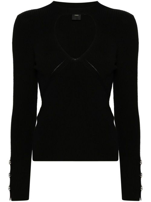 Ribbed-knit top - Black