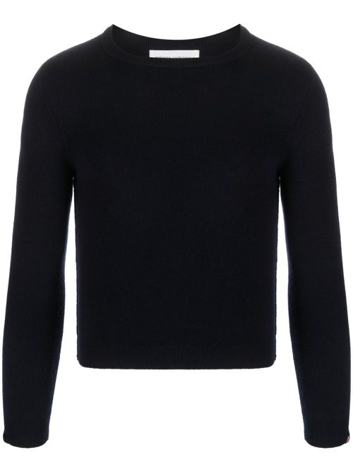 Fine-knit cropped jumper - Blue