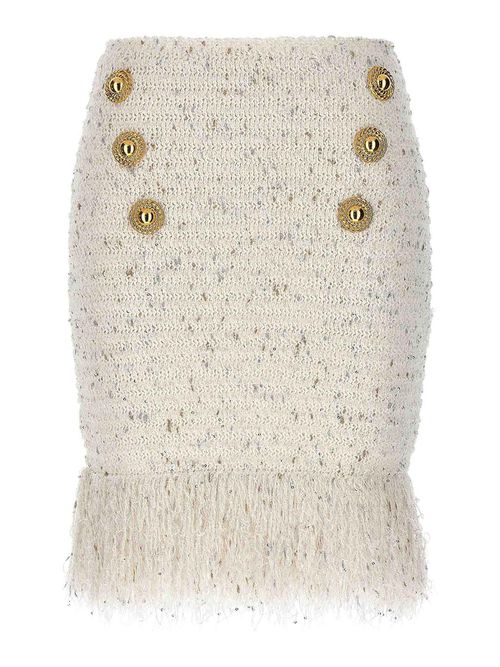 Fringed Tweed Skirt