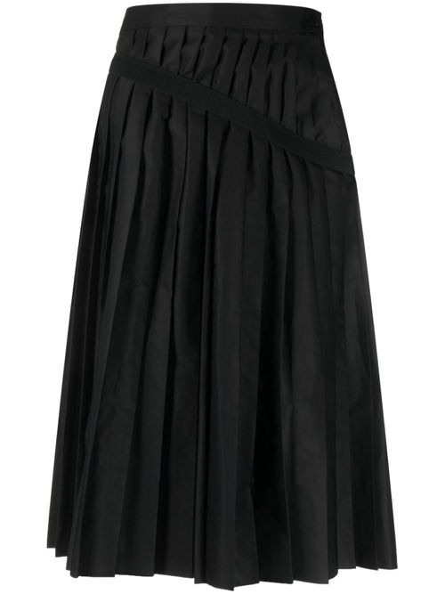 Pleated midi skirt - Black