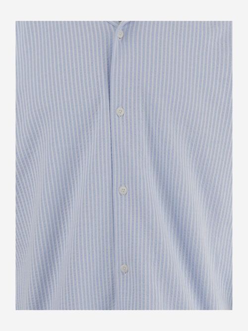 Stretch Cotton Shirt — Blue