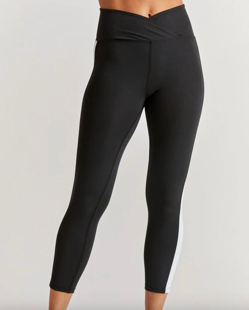 Yos Sport 7/8 Track Legging In Black And White