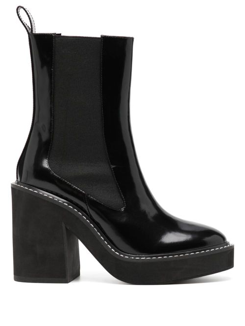 Harper II 100mm leather boots - Black
