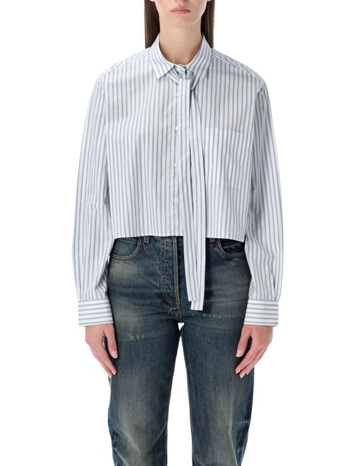 Refined Cotton Poplin Shirt with Scarf Collar - Size 36