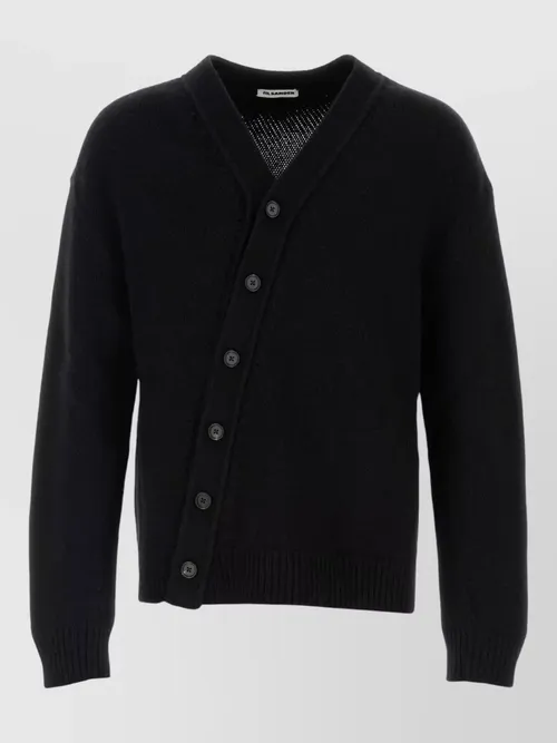 Jil Sander - wool blend cardigan v neckline long sleeve