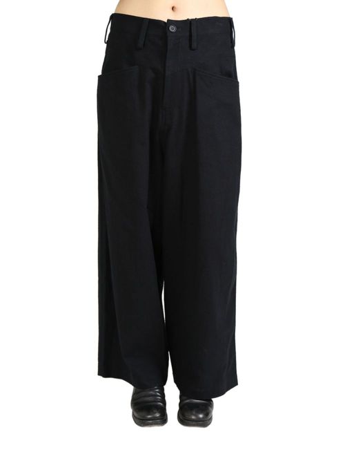 Cotton straight-leg trousers - Black