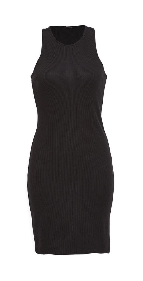 Rib Racer Tank Dress Black