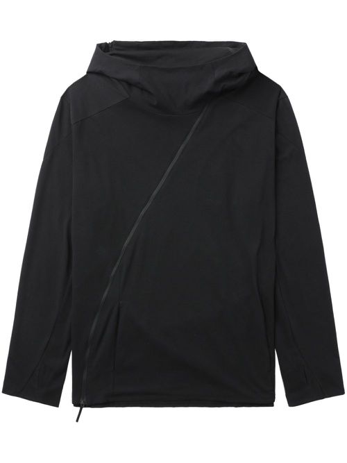 Off-centre hooded jacket - Black
