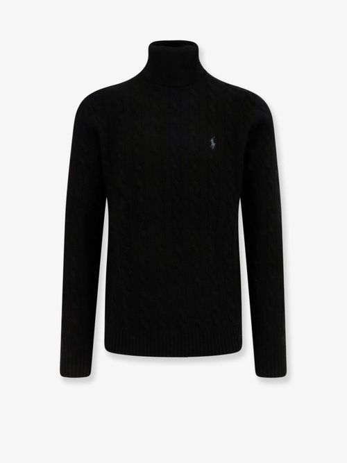 Wool and Cashmere Turtleneck Sweater — Black