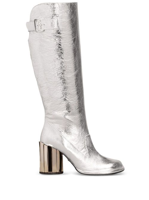 Anatomical-toe buckled boots - Silver