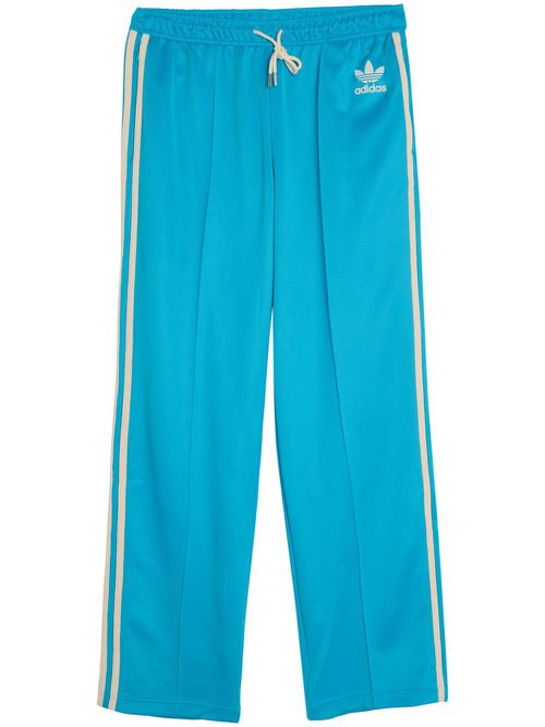 Adidas flocked-Trefoil logo track pants - Blue