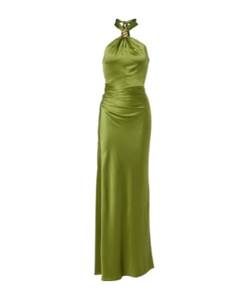 Izaren silk-blend satin gown