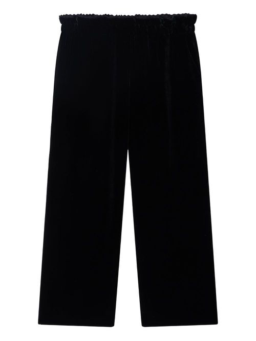 Elastic-waist velvet trousers - Black