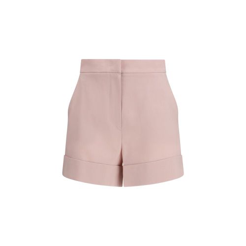 Wool-Mohair Blend Bermuda Shorts — Pink