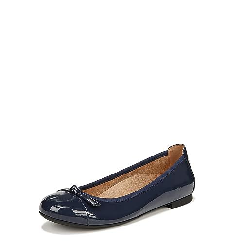 Vionic Women's Lynx Amorie Ballet Flat- Supportive Classic Comfort Shoes That includes a Concealed Orthotic Insole Black Wavy 7 Medium