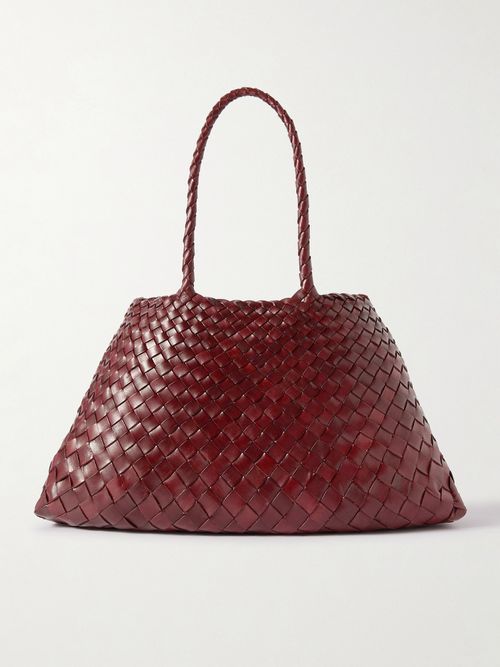 Santa Croce Woven Leather Tote Bag - Red