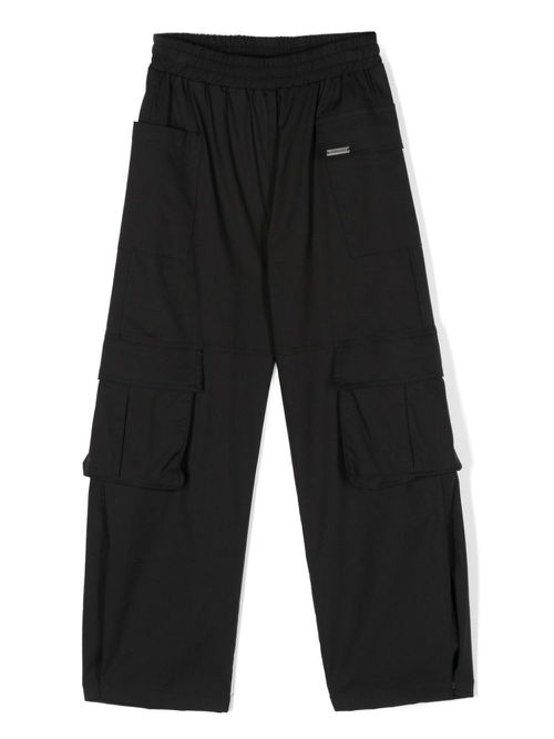 Straight-leg cargo trousers - Black
