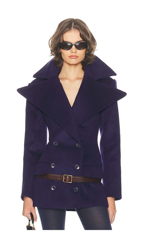 Helsa The Dramatic Collar Peacoat in Navy. - XXS also in M