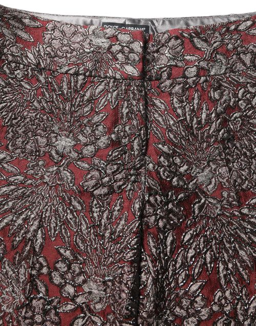Floral Jacquard Trousers — Burgundy