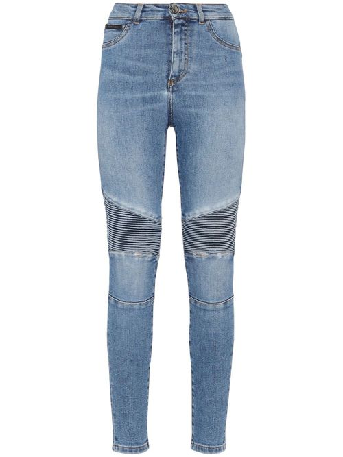 Panelled skinny jeans - Blue
