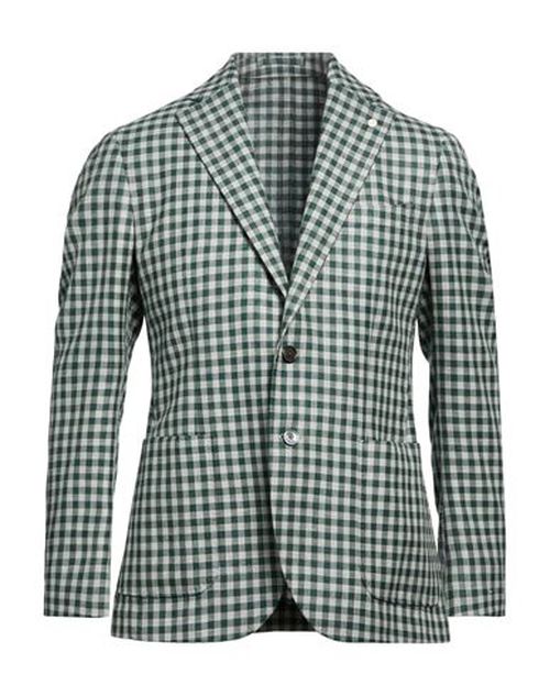 Man Blazer Green Size 40 Wool, Silk, Linen