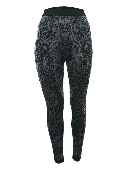 Jacquard high-rise trousers - Black