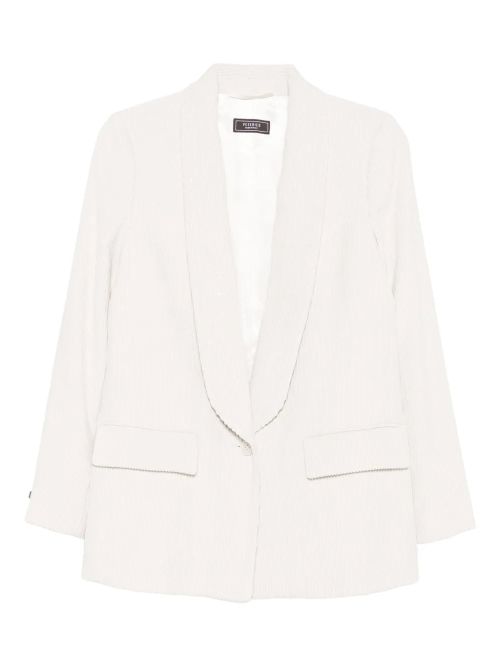 Corduroy with Shawl Lapels Blazer — White