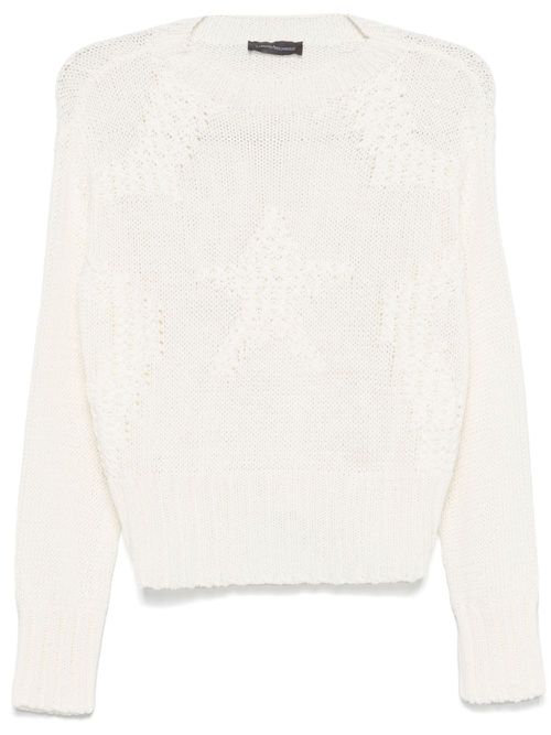 Star-jacquard sweater - White
