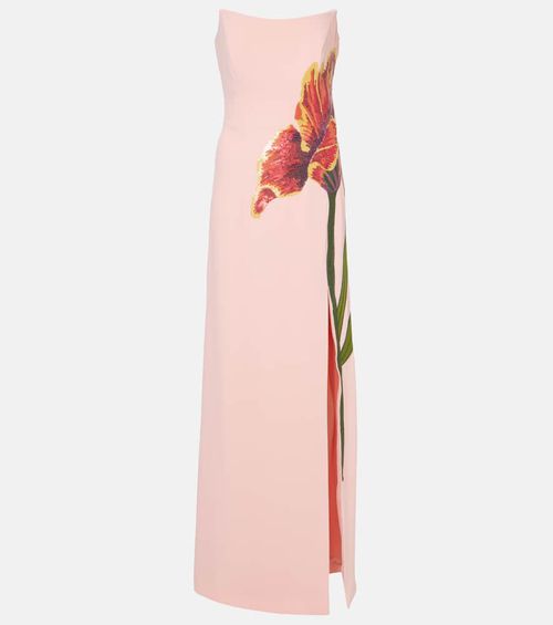 Margita floral crêpe corset gown