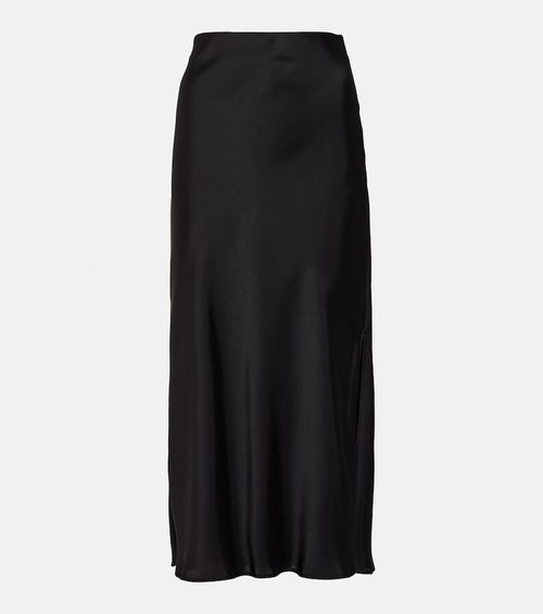 Satin midi skirt