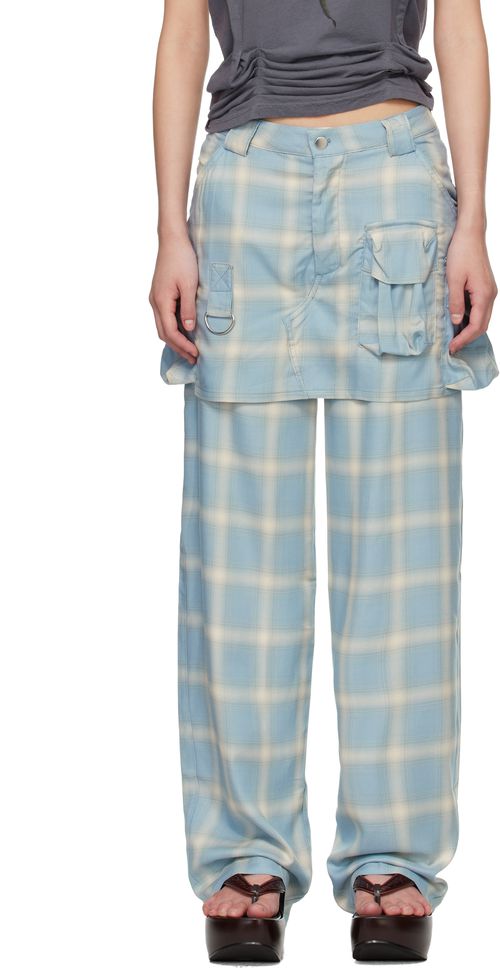 Blue Flannel Cargo Skirtpant