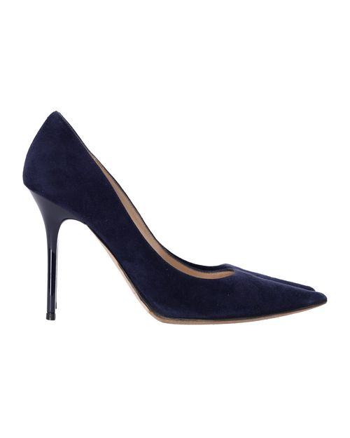 Abel Pointed Toe Pumps in Navy Blue Suede